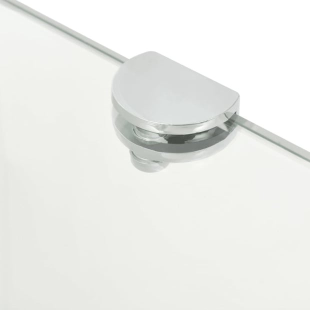 Corner Shelf With Chrome Supports Glass Clear 35x35 Cm Image 4