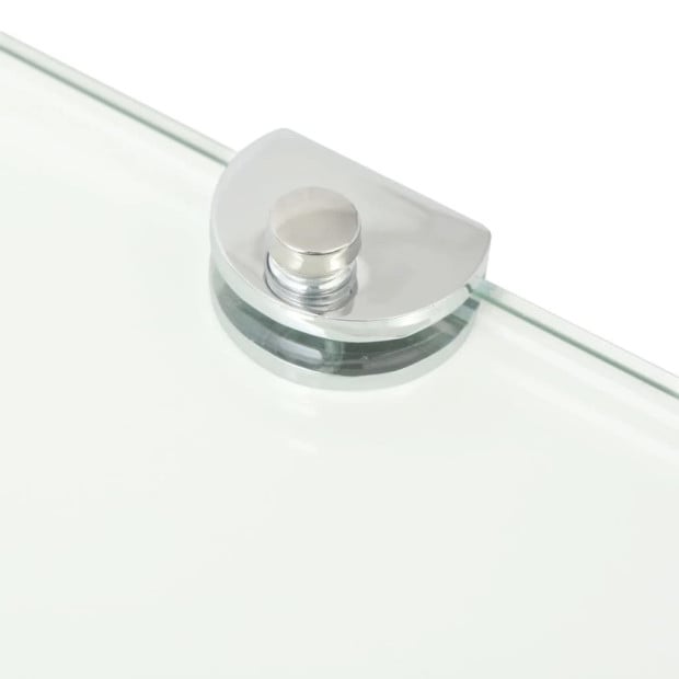 Corner Shelf With Chrome Supports Glass Clear 35x35 Cm Image 5