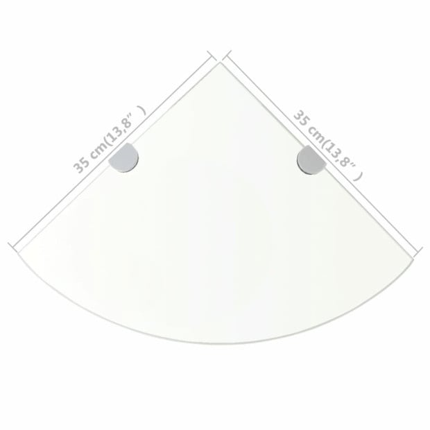 Corner Shelf With Chrome Supports Glass Clear 35x35 Cm Image 6