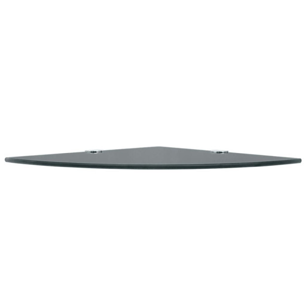 Corner Shelf With Chrome Supports Glass Black 25x25 Cm Image 3