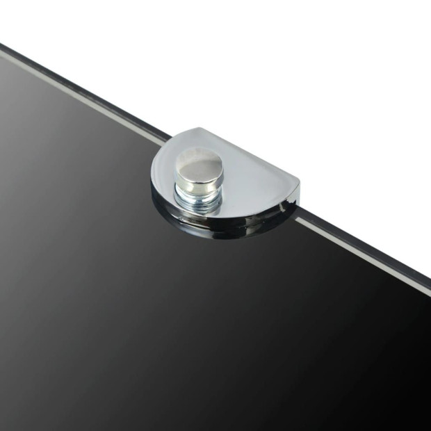 Corner Shelf With Chrome Supports Glass Black 25x25 Cm Image 5