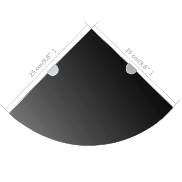 Corner Shelf With Chrome Supports Glass Black 25x25 Cm Image 6