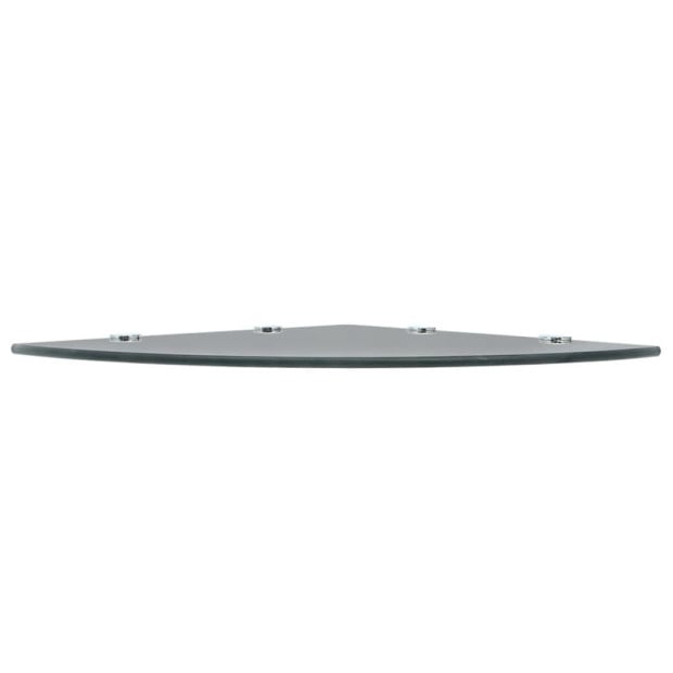 Corner Shelf With Chrome Supports Glass Black 45x45 Cm Image 3