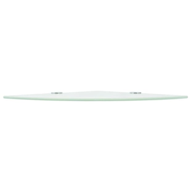 Corner Shelf With Chrome Supports Glass White 25x25 Cm Image 3
