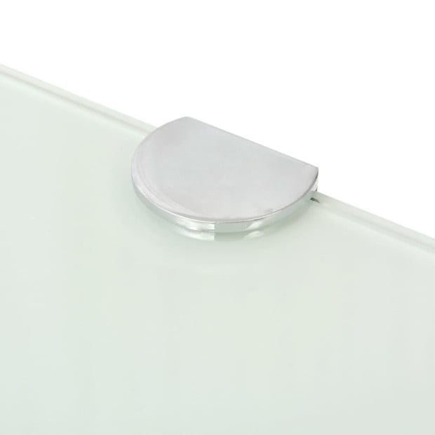 Corner Shelf With Chrome Supports Glass White 25x25 Cm Image 4
