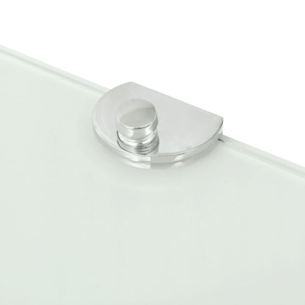 Corner Shelf With Chrome Supports Glass White 35x35 Cm Image 5
