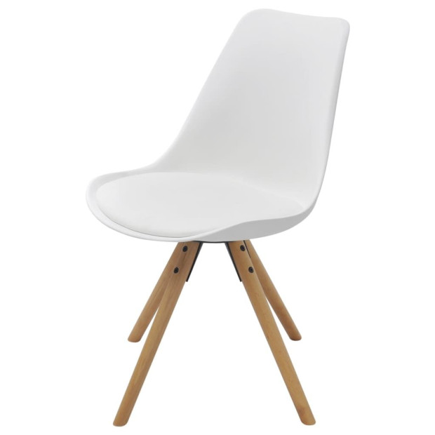 Dining Chairs 4 Pcs White F. Leather Image 2