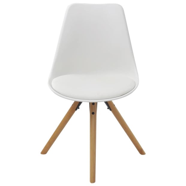 Dining Chairs 4 Pcs White F. Leather Image 3