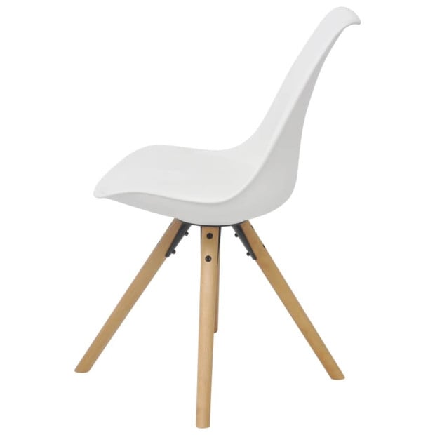 Dining Chairs 4 Pcs White F. Leather Image 4