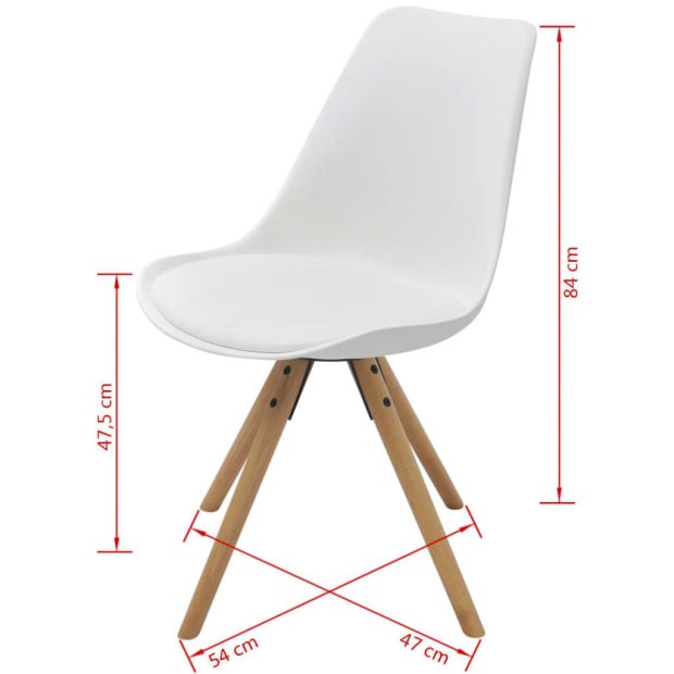 Dining Chairs 4 Pcs White F. Leather Image 6