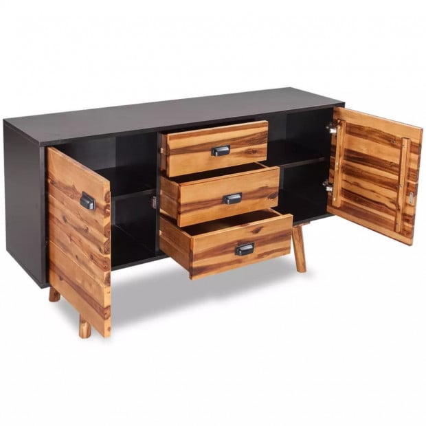 Sideboard Solid Acacia Wood 115x35x70 Cm Image 3