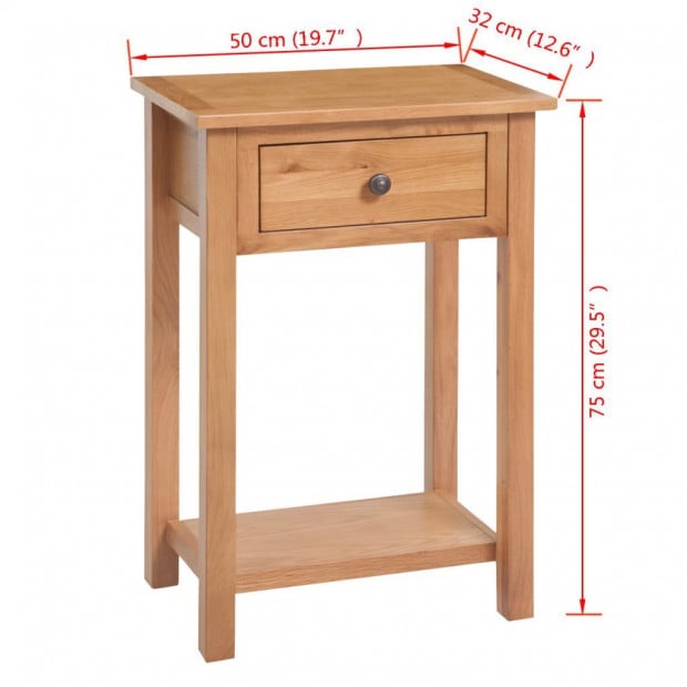 Console Table 50x32x75 Cm Solid Oak Wood Image 6