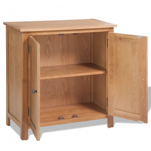 Sideboard 70x35x75 Cm Solid Oak Wood Image 4