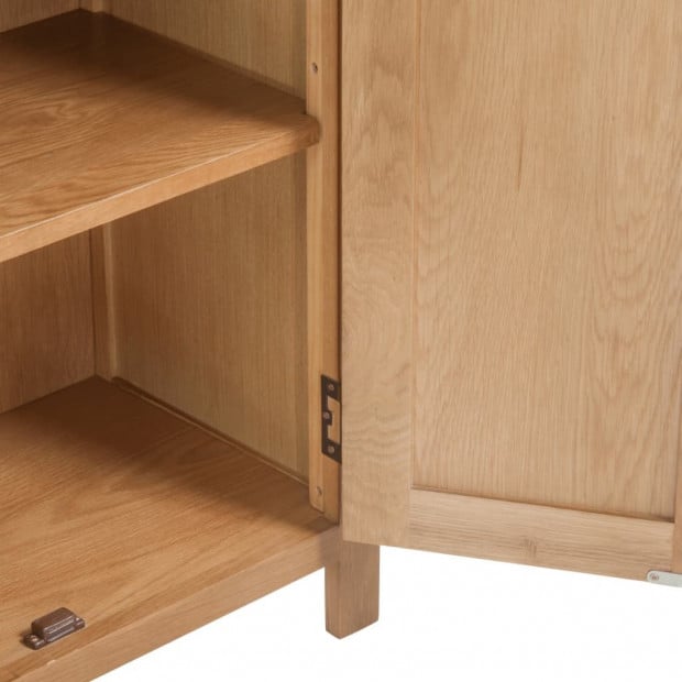 Sideboard 70x35x75 Cm Solid Oak Wood Image 5