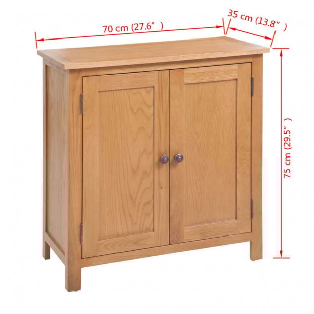 Sideboard 70x35x75 Cm Solid Oak Wood Image 6