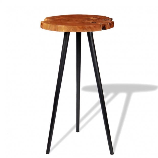 Log Bar Table Solid Acacia Wood (55-60)x110 Cm Image 5