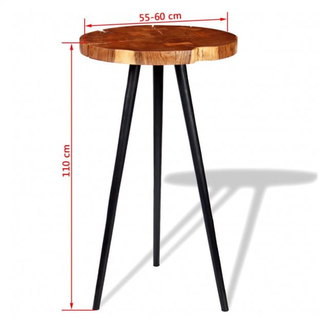 Log Bar Table Solid Acacia Wood (55-60)x110 Cm Image 8