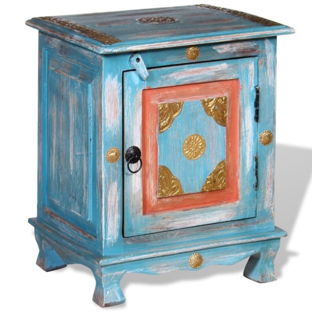 Nightstand Solid Mango Wood Blue Image 5