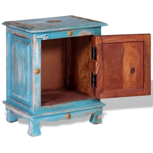 Nightstand Solid Mango Wood Blue Image 6