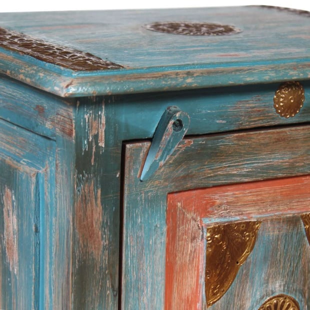 Nightstand Solid Mango Wood Blue Image 9