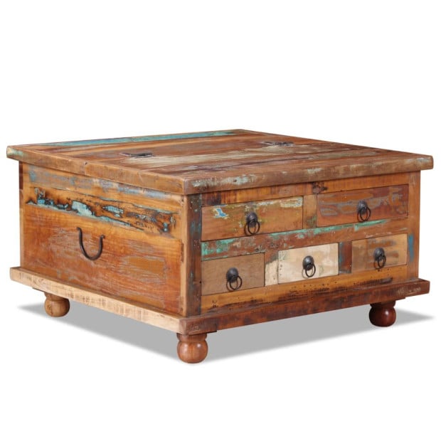 Coffee Table Reclaimed Wood 70x70x38 Cm Image 11