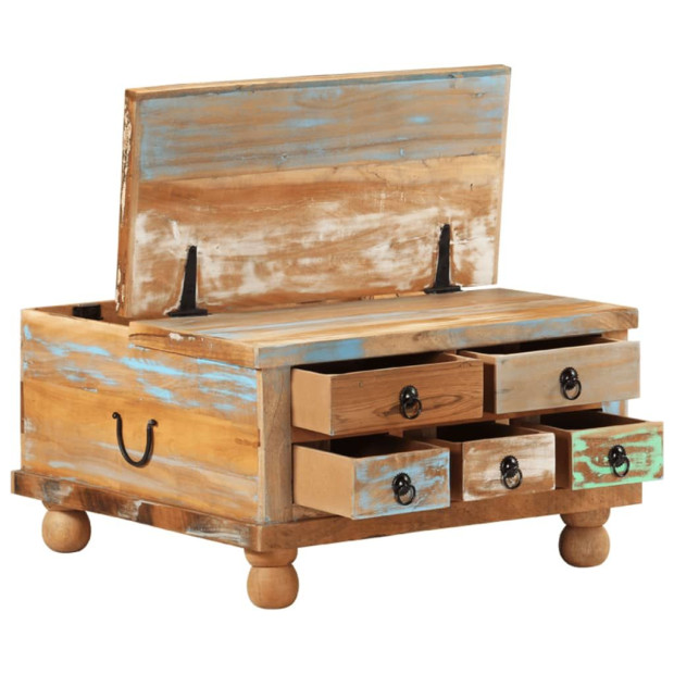 Coffee Table Reclaimed Wood 70x70x38 Cm Image 6