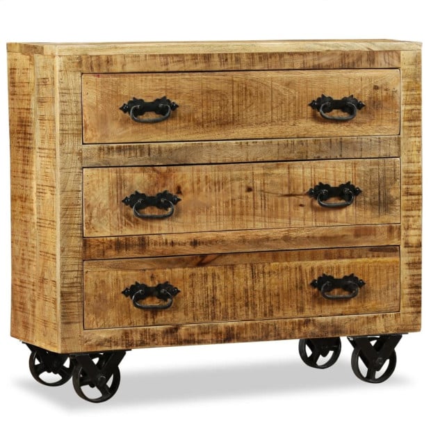 Sideboard With 3 Drawers Rough Mango Wood