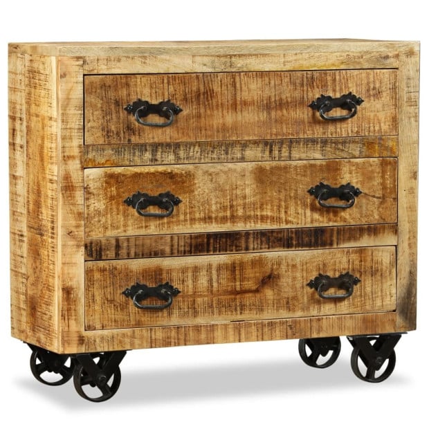 Sideboard With 3 Drawers Rough Mango Wood Image 5