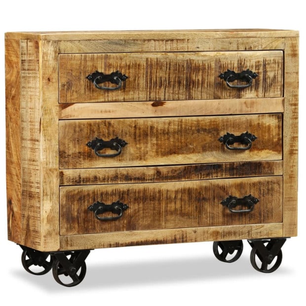 Sideboard With 3 Drawers Rough Mango Wood Image 6