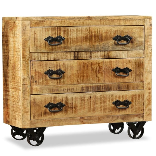 Sideboard With 3 Drawers Rough Mango Wood Image 7