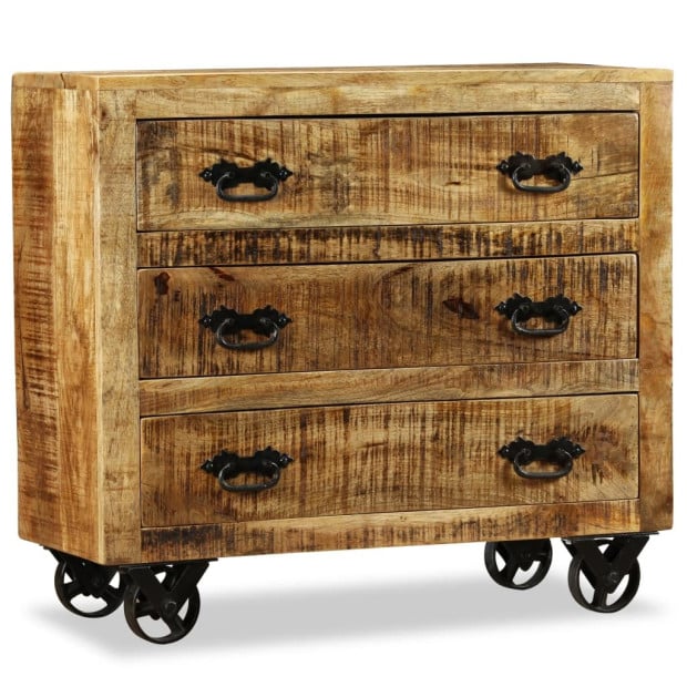 Sideboard With 3 Drawers Rough Mango Wood Image 8