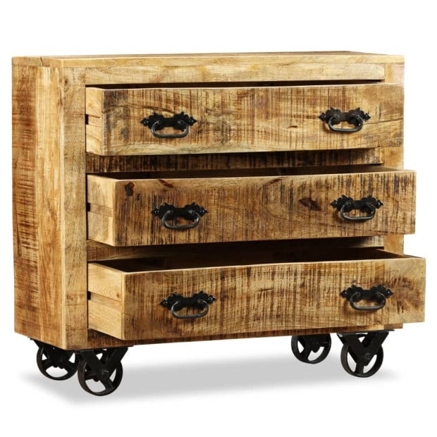 Sideboard With 3 Drawers Rough Mango Wood Image 9