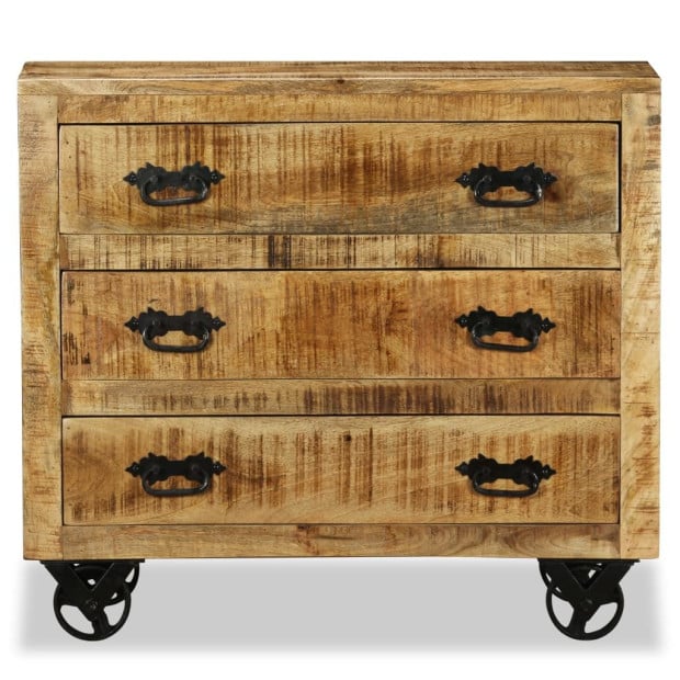 Sideboard With 3 Drawers Rough Mango Wood Image 10