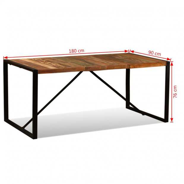 Dining Table Solid Reclaimed Wood 180 Cm Image 11