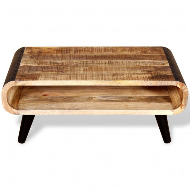 Coffee Table Rough Mango Wood 90x55x39 Cm Image 2