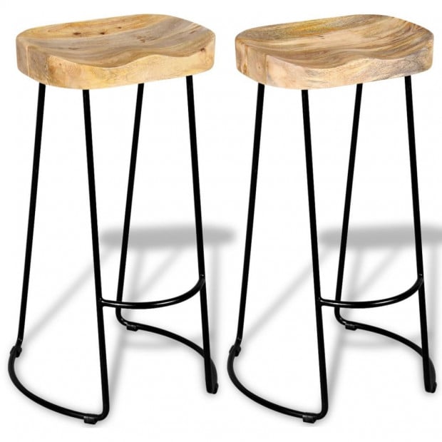 Gavin Bar Stools 2 Pcs Solid Mango Wood