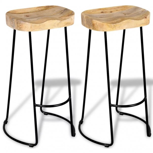 Gavin Bar Stools 2 Pcs Solid Mango Wood Image 2