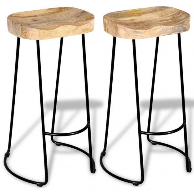 Gavin Bar Stools 2 Pcs Solid Mango Wood Image 3
