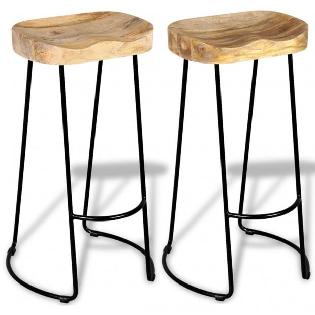 Gavin Bar Stools 2 Pcs Solid Mango Wood Image 5