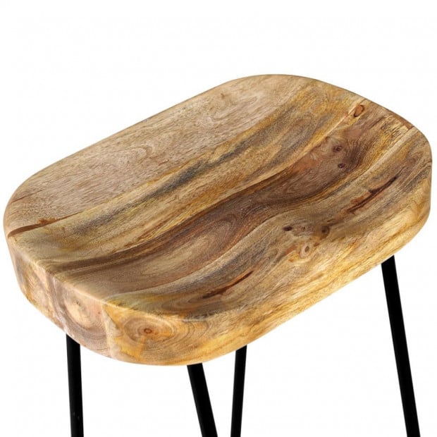Gavin Bar Stools 2 Pcs Solid Mango Wood Image 7