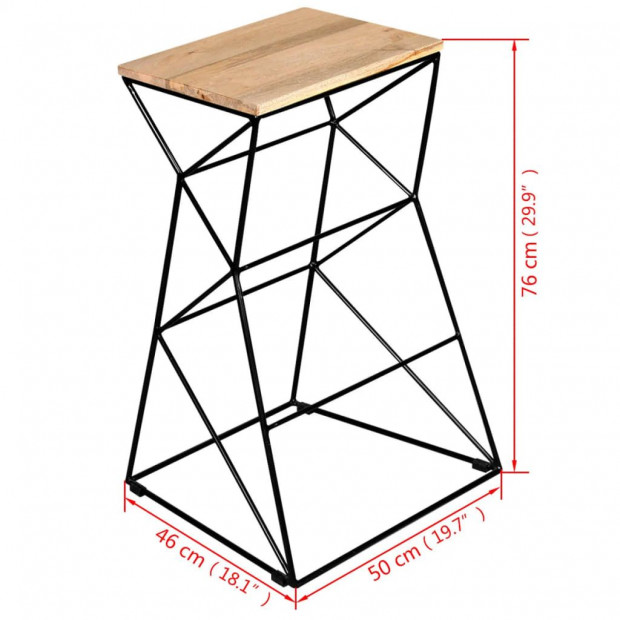 Bar Stool Solid Mango Wood Image 9