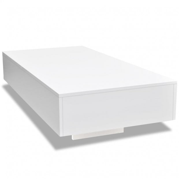 Coffee Table High Gloss White 115 x 55 x 31 cm