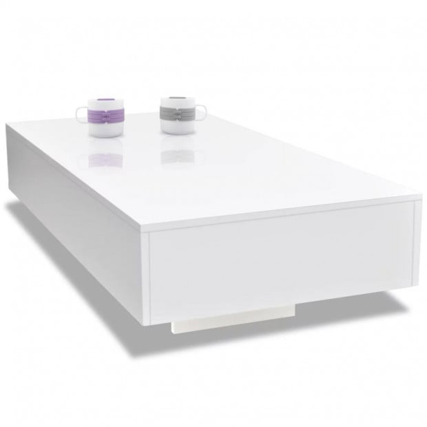 Coffee Table High Gloss White 115 x 55 x 31 cm Image 3