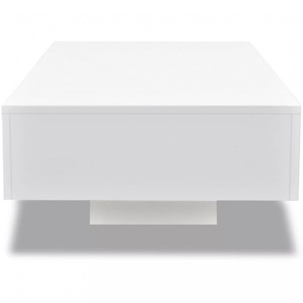 Coffee Table High Gloss White 115 x 55 x 31 cm Image 4