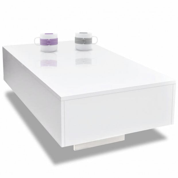 Coffee Table High Gloss White 85 x 55 x 31 cm Image 3