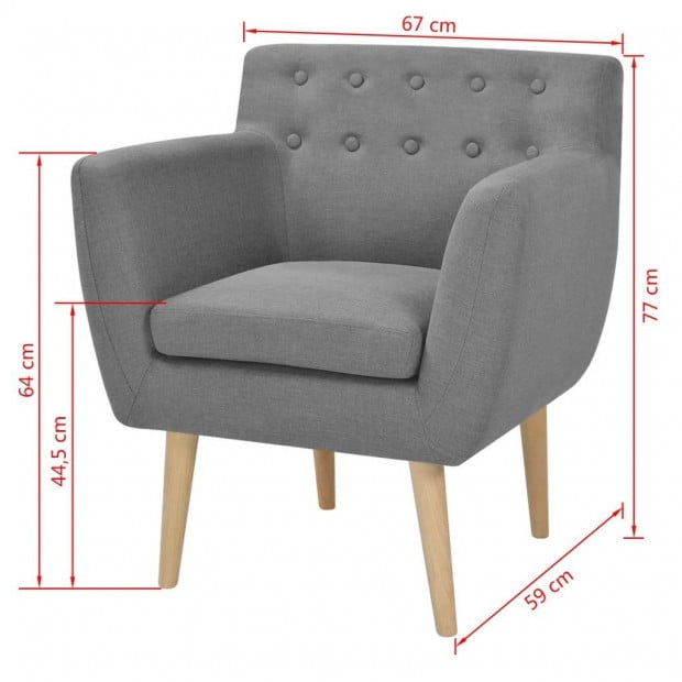 Armchair Fabric 67x59x77 Cm Light Grey Image 5