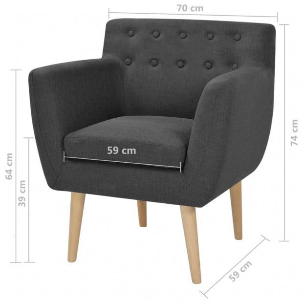 Armchair Dark Grey Fabric Image 5