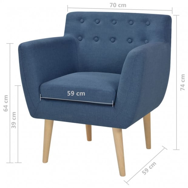 Armchair Blue Fabric Image 5