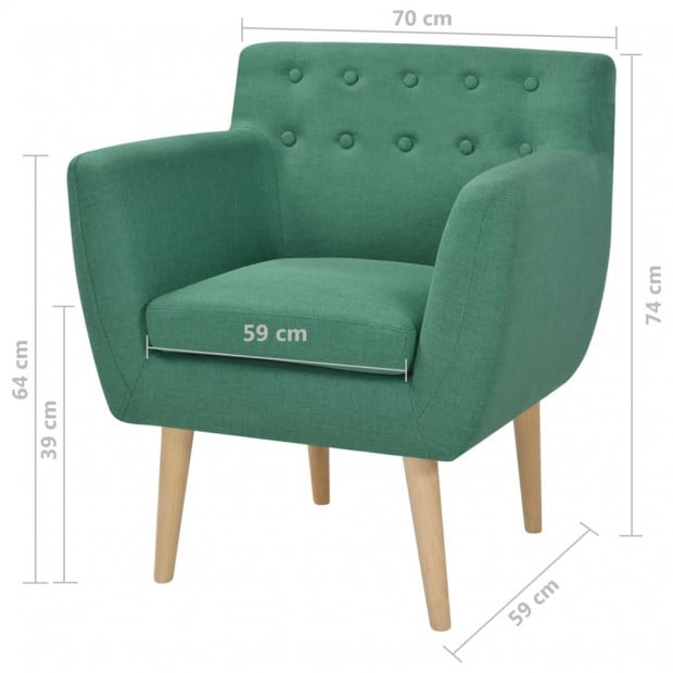 Armchair Green Fabric Image 5