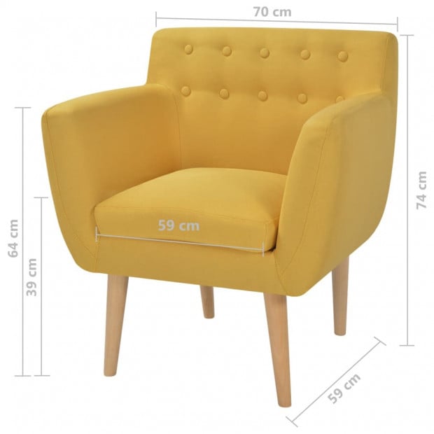 Armchair Yellow Fabric Image 5